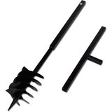 vidaXL Jeklen spiralni vrtalni sveder za zemljo z ročajem 180 mm črne barve, (21366925) | Shoptok.si