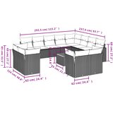  13-dijelni set vrtnih sofa od poliratana s jastucima sivi | shoptok.hr
