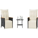  3-dijelni bistro set s jastucima crni od poliratana | shoptok.hr