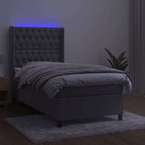  Box spring s madracem LED svjetlosivi 90x190 cm baršun | shoptok.hr