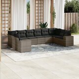 vidaXL 10-dijelni set vrtnih sofa od poliratana s jastucima sivi | shoptok.hr
