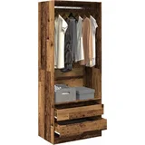 vidaXL Garderobna omara starinski les 80x50x200 cm inženirski les