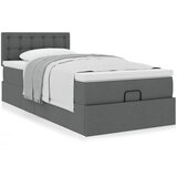 vidaXL Otomanski posteljni okvir z vzmetnico siv 90x190 cm blago | Shoptok.si
