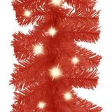 vidaXL Božićna girlanda s LED svjetlima 5 m crvena | shoptok.hr