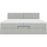 vidaXL Otomanski posteljni okvir z vzmetnicami siv 200x200cm žamet | Shoptok.si