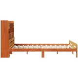  Knjižna postelja brez vzmetnice vošč. rjava 150x200 cm borovina, (21607458) | Shoptok.si