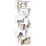 Pregrada regal za knjige 6 razina bijeli 70x24x193 cm drveni | shoptok.hr