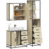  3-dijelni set kupaonskog namještaja boja hrasta sonome drveni | shoptok.hr