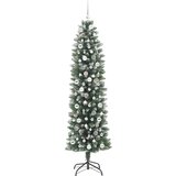 vidaXL Umetno vitko božično drevo med 300 LED Zelena in bela 210 cm | Shoptok.si