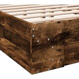  Posteljni okvir s predali dimljen hrast 140x190 cm inž. les | Shoptok.si