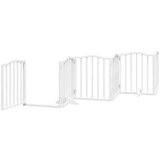 vidaXL Ograda za pse z vrati zložljiva 12 panelov bela 600 cm les | Shoptok.si
