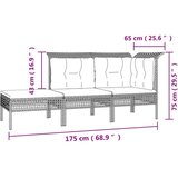  Sedežna garnitura 13-delna z blazinami siv poli ratan | Shoptok.si