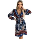 numoco basic Chiffon dress with neckline and long sleeves Numoco | Shoptok.si