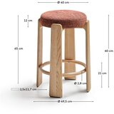 Kave Home Barska stolica od čvrste jeseni boja terakote/u tamnoj prirodnoj boji (visine sjedala 65 cm) Granite – | shoptok.hr