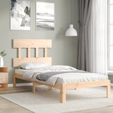 vidaXL Posteljni okvir z vzglavjem 90x200 cm trden les Cene