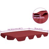  Zamjenski krov za vrtnu ljuljačku boja vina 150/130 x 105/70 cm | shoptok.hr