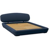 Scandic Tamno plavi tapecirani bračni krevet s prostorom za odlaganje s podnicom 160x200 cm Odette – | shoptok.hr