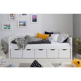 MID.YOU Postelja S Predalom Naomi, 90x200, Bor, Bela, Masivna | Shoptok.si