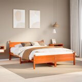 vidaXL Posteljni okvir brez vzmetnice voščeno rjav 120x200 cm borovina | Shoptok.si