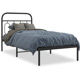  The Living Store Kovinski posteljni okvir z vzglavjem črn 90x200 cm - Posteljni Okvir, (21495768) | Shoptok.si