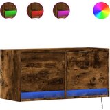 Maison Chic Stenska TV omarica - TV stojalo - Televizijska omarica z LED lučkami dimljeni hrast 80x31x38 cm, (21701894) | Shoptok.si