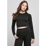 UC Ladies Women's Organic Cropped Longsleeve Black Cene