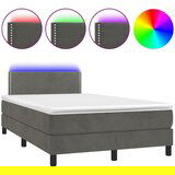 Maison Chic Box spring postelja - Vzmetna postelja z vzmetnico LED temno siva 120x190 cm žamet SL22689, (21902527) | Shoptok.si