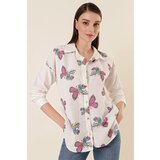 By Saygı Butterfly Patterned Shirt Fuchsia | shoptok.hr