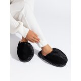 SHELOVET Women's black fur slippers with thick soles Cene'.'