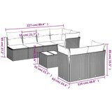  8-dijelni set vrtnih sofa od poliratana s jastucima bež | shoptok.hr