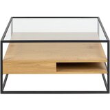 Actona Mizica s stekleno mizno ploščo v naravni barvi 80x80 cm Randolf – Cene