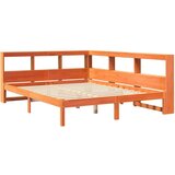  Knjižna postelja brez vzmetnice vošč. rjava 150x200 cm borovina, (21791215) | Shoptok.si
