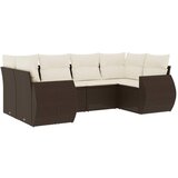  6-dijelni set vrtnih sofa od poliratana s jastucima smeđi | shoptok.hr
