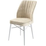 Hanah home set trpezarijskih stolica Flex 2 kom, krem tkanina Babyface, bele drvene noge | Eponuda.com