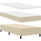  Krevet s Box Springom s madracem i LED svjetlom svijetlo sivi 90x200 cm Kordura tkanina | shoptok.hr