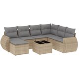 Maison Chic Seti vrtnega pohištva - Vrtna garnitura - Vrtni pohištvo set 8-delna z blazinami bež poli ratan, (21798907) | Shoptok.si