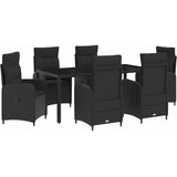 Vanjski set za objedovanje 7 pcs Crna 190 x 90 x 75 cm | shoptok.hr