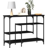  Konzolni stol s policom s pohranom Crni hrast 100 x 35 x 75 cm | shoptok.hr