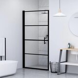  Vrata za tuš od kaljenog stakla 81 x 195 cm crna | shoptok.hr