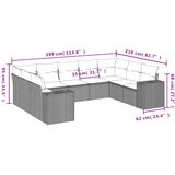  9-dijelni set vrtnih sofa od poliratana s jastucima sivi | shoptok.hr