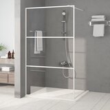 Pregrada za tuš bijela 115 x 195 cm s prozirnim staklom ESG | shoptok.hr