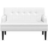  Klupa s naslonom bijela 112 x 65,5 x 75 cm od umjetne kože | shoptok.hr