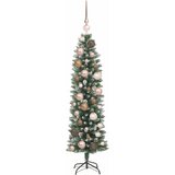  Umjetno vitko božićno drvce s stalakom Zelena i bijela 120 cm | shoptok.hr