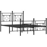  Metalni okvir kreveta uzglavlje i podnožje crni 120x190 cm | Eponuda.ba