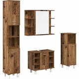  4-dijelni set kupaonskog namještaja od starog drveta Smeđa | shoptok.hr