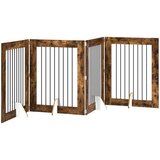  Vrata za pse s postoljem 4 pcs Dimljeni hrast 80 x 100 cm | shoptok.hr