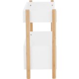 Kondela Stojalo z dvema policama, naravni bambus / belo, BALTIKA TIP 1 | Shoptok.si