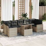 vidaXL 8-dijelni set vrtnih sofa od poliratana s jastucima svjetlosivi | shoptok.hr