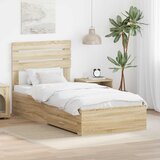  Krevetna konstrukcija s ladicama Sonoma hrast 90 x 190 cm Slike