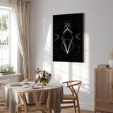 Slika - Symmetry of Shapes (1-part) - Graphic Motif in Black Shade 60x90 U crnom drvenom okviru | shoptok.hr